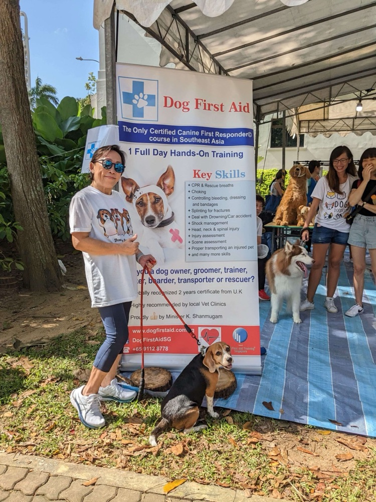 Dog First Aid’s Canine First Responder team at Paws & Furs 2022, Tanjong Pagar GRC & Radin Mas SMC
