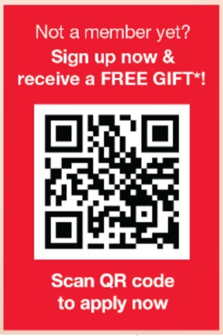Not a member yet? Sign up now and receive a free gift. Scan the QR code to apply for NTUC membership.